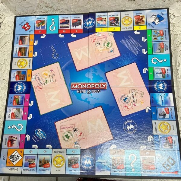 Vintage, Complete Monopoly Here and Now- Board Game - 12in Sq