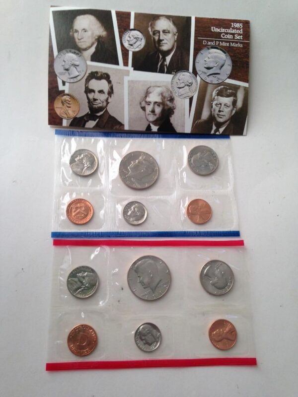 1985-P/D US Mint Uncirculated Coin Set -12pc Coin Set FV $1.82