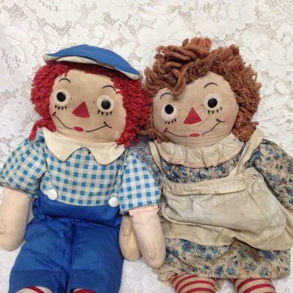 Rare, 1947 Johnny Gruelle Own Raggedy Ann and Andy Dolls