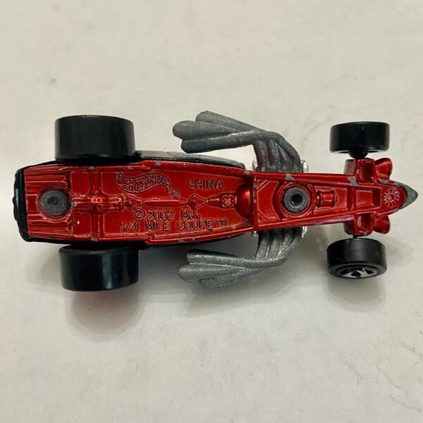 Vintage Hotwheels-Mattel Inc. 2002 Black and Red Spider 1/4 mile coupe