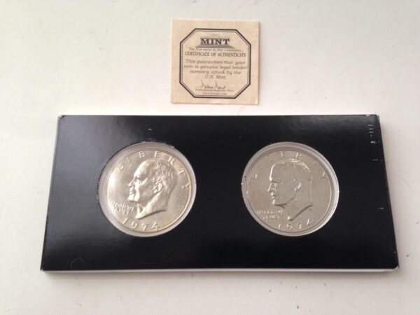 Eisenhower Dollar Collection 1974- P/D United States Mint 2pc Coin Set FV $2.00