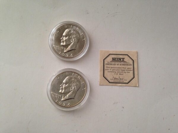 Eisenhower Dollar Collection 1974- P/D United States Mint 2pc Coin Set FV $2.00