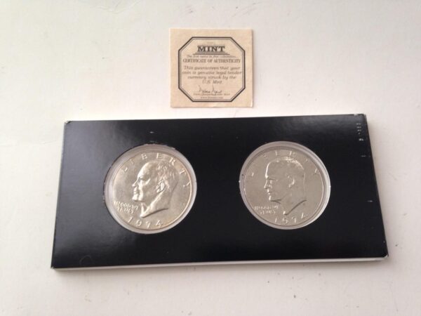 Eisenhower Dollar Collection 1974- P/D United States Mint 2pc Coin Set FV $2.00