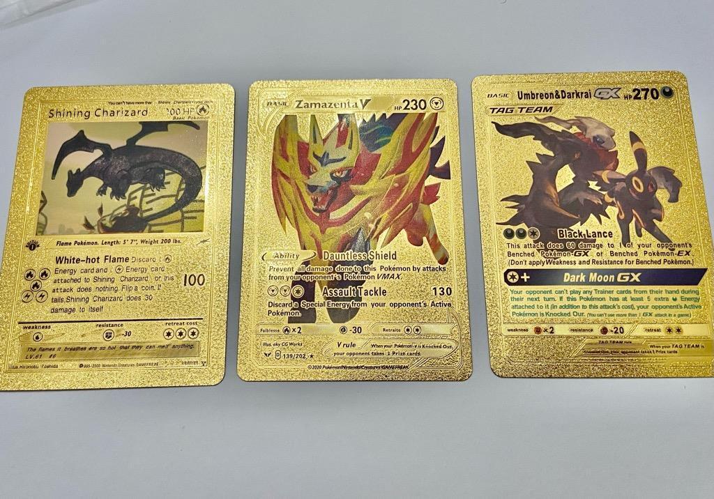 Lot (B) 3 Pokemon Reverse Holo Cards and 3 Pokemon Fan Arts