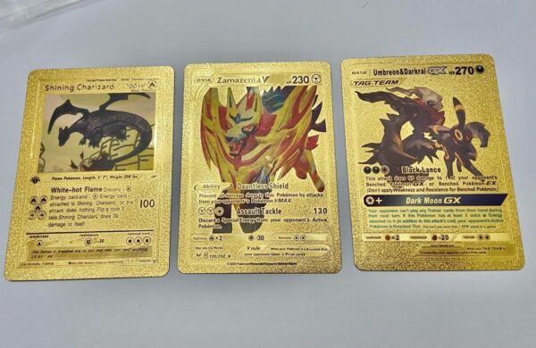 Lot (B) 3 Pokemon Reverse Holo Cards and 3 Pokemon Fan Arts