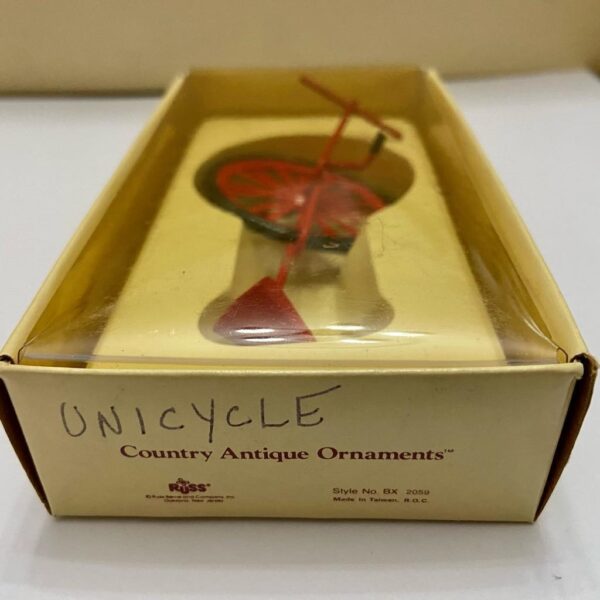 Vintage, Rare, Country Antique Ornament- Unicycle