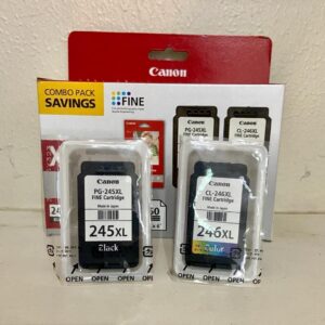 2-pc Canon Black 245XL and Color 246XL Empty Cartridges with Case and Box