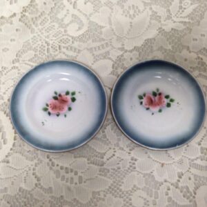 Vintage, Rare Child’s 2pc Floral Enamelware Plates