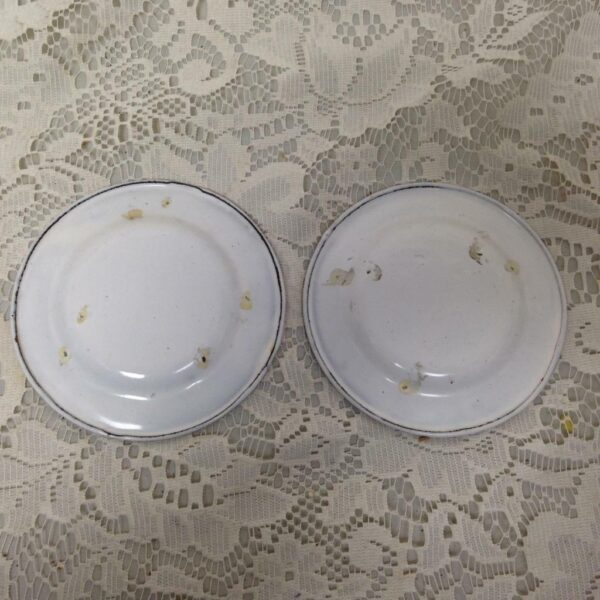 Vintage, Rare Child’s 2pc Floral Enamelware Plates