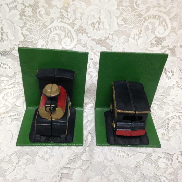 Pair of Train Cast Iron Bookends 6in x 4.5in x 4in each