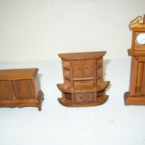 Vintage, 3-pc Living-Dining Room Dollhouse Miniature