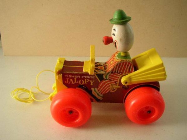 1965 Fisher Price Jalopy Pull Toy No. 724, Patent Pending