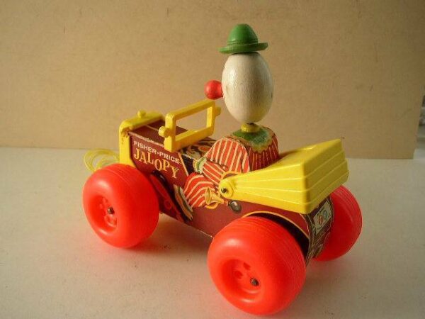 1965 Fisher Price Jalopy Pull Toy No. 724, Patent Pending