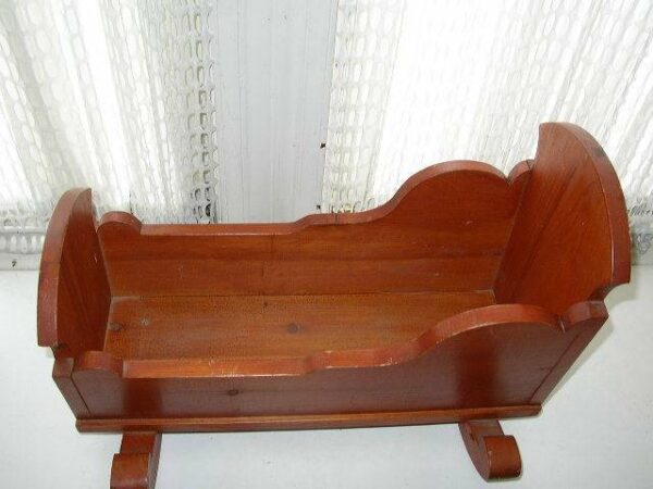 Antique, Doll’s Crib with Foot Rocker for a 16-18 inch Doll or Smaller