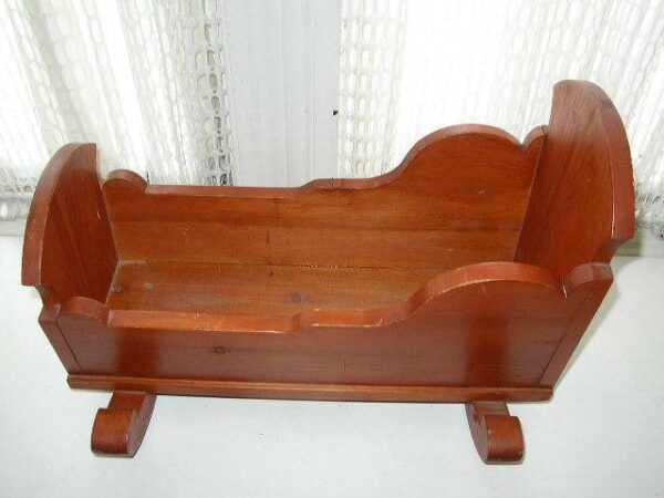 Antique, Doll’s Crib with Foot Rocker for a 16-18 inch Doll or Smaller