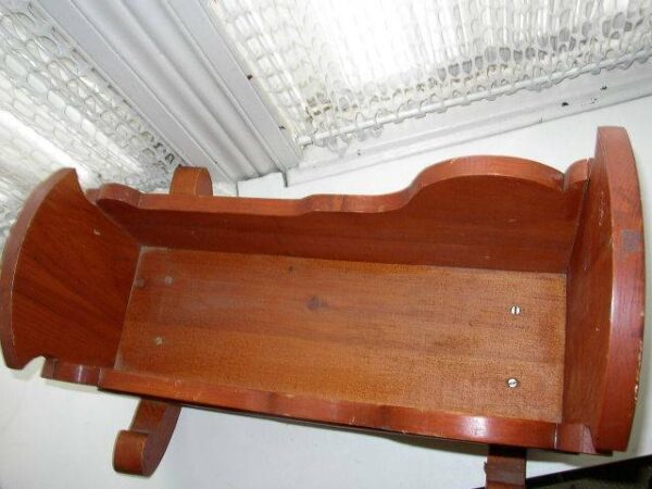 Antique, Doll’s Crib with Foot Rocker for a 16-18 inch Doll or Smaller