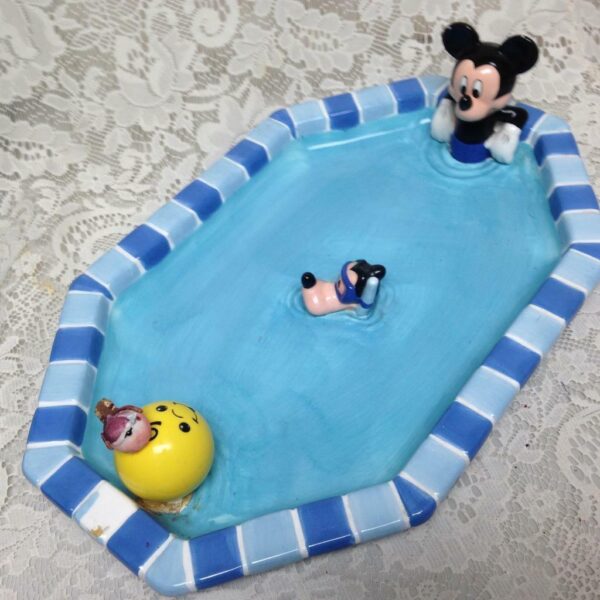 Rare, Mickey-Goofy Figural Swimming Pool Snack Tray16in x 10in x 4in