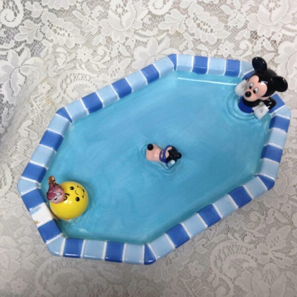 Rare, Mickey-Goofy Figural Swimming Pool Snack Tray16in x 10in x 4in