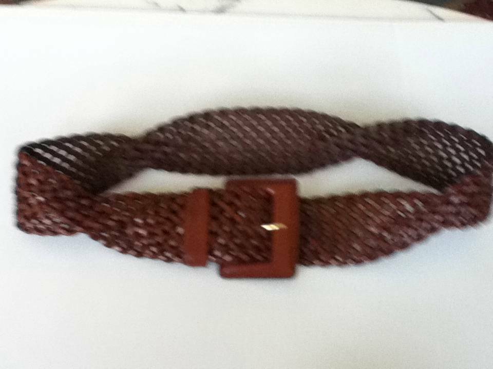 Beautiful, Adjustable 28in-32in, Genuine Brown Leather Basket Weave Ladies Belt