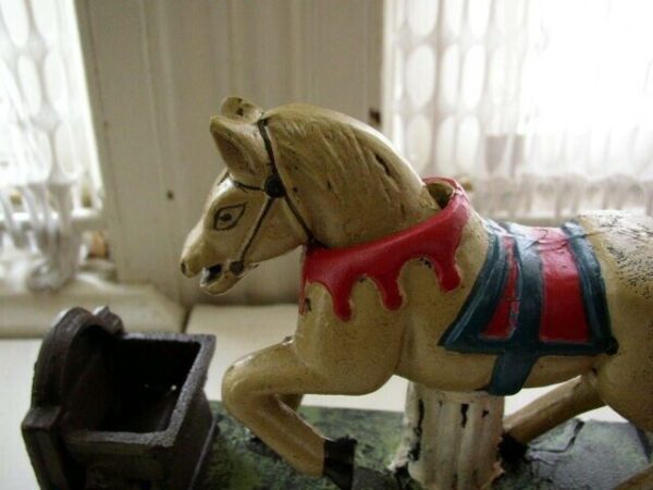 Vintage, Collector's Edition Cast Iron Trick Pony Mechanical Bank in Orig. Box