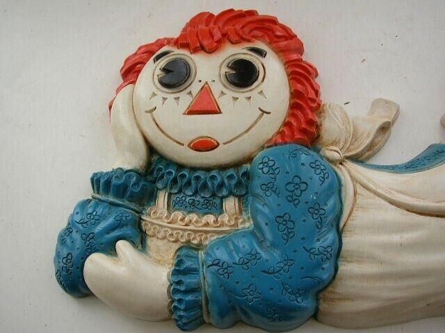 Vintage, 1977 Bobbs Merrill Raggedy Ann 12in x 8in Wall Plaque