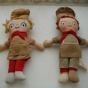 1960s, Pair of Knickerbocker Campbell Chefs 13in Advertising Dolls