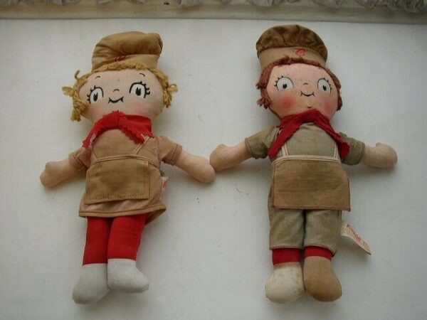 1960s, Pair of Knickerbocker Campbell Chefs 13in Advertising Dolls