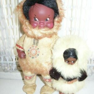 Vintage, 1960s Regal-Canada, Mother and Daughter Eskimo Dolls