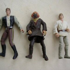 1997, 1998 and 2002 Lucas Film. Ltd., Lot of 3 Star Wars Figures-Luke,Hans,Alien