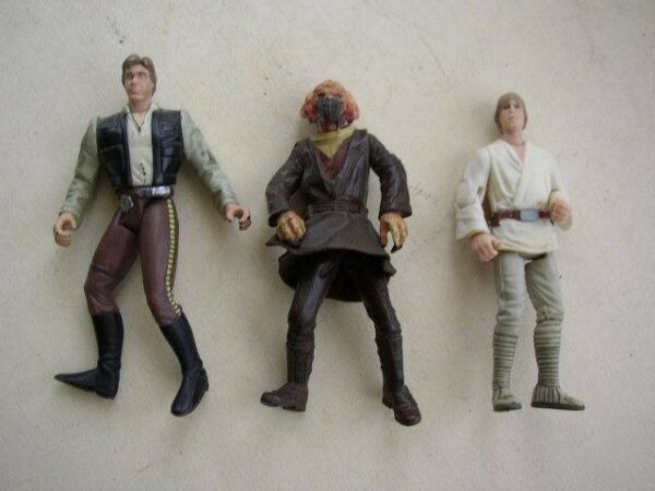 1997, 1998 and 2002 Lucas Film. Ltd., Lot of 3 Star Wars Figures-Luke,Hans,Alien