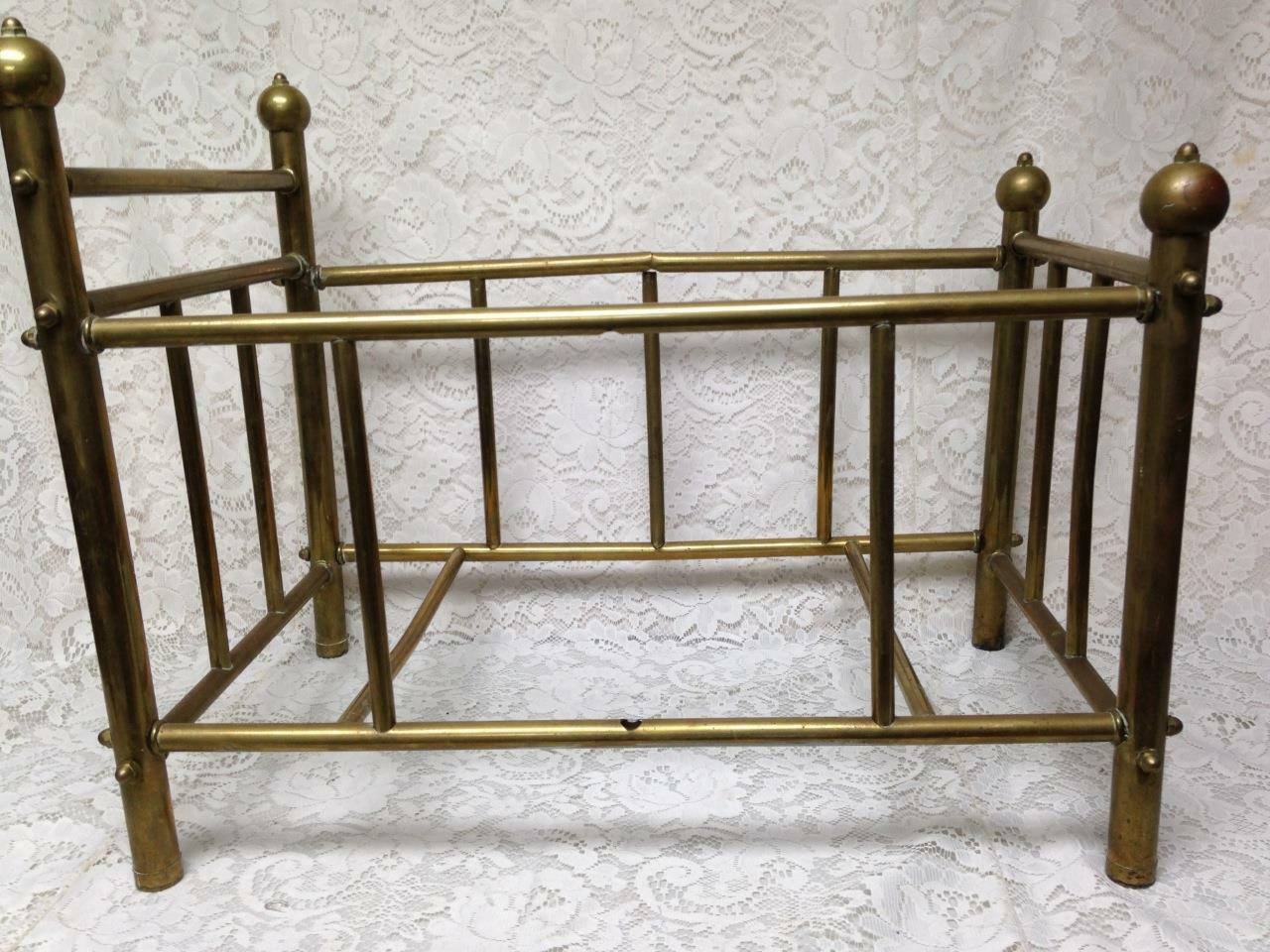 Vintage, Rare, Dolls Brass Bed, 24in L x 19in T x 15in W