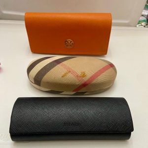 Three (3) Pre-owned Sunglasses Cases- Burberry, Prada and Tory Burch