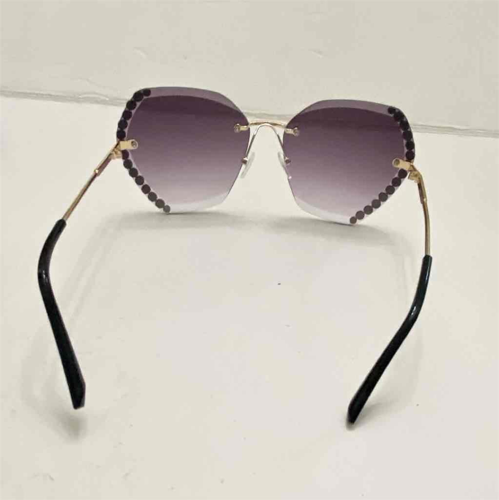 Lot of 2 Vintage Sunglasses- Black and Smoky Gray with Rhinestones