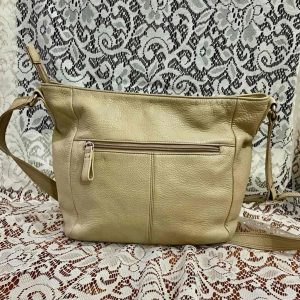 Stone & Co., Beige Genuine Leather Shoulder-Crossbody Bag