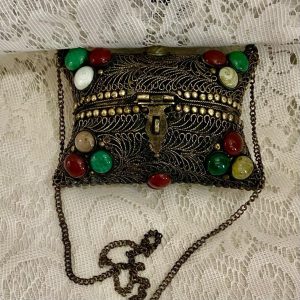 Brass With Multicolor Agate-Purse- Crossbody Bag