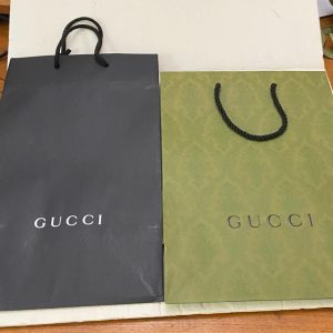 Lot of 2 Gucci Green and Black Gift Bags