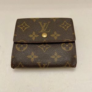 Authentic Louis Vuitton Brown Mono Mens Compact Wallet 4in x 4in (D) (TH0975)