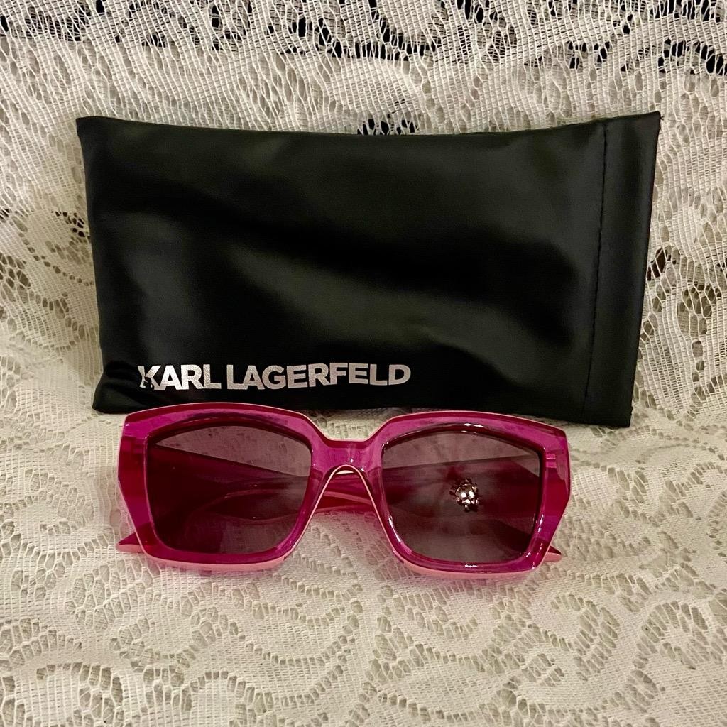 Lagerfeld Pink-Magenta Sunglasses with Soft Case