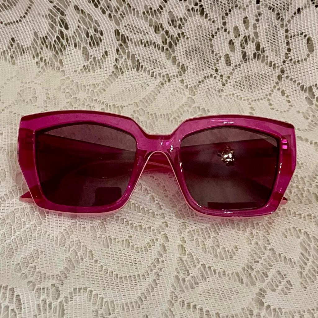 Lagerfeld Pink-Magenta Sunglasses with Soft Case