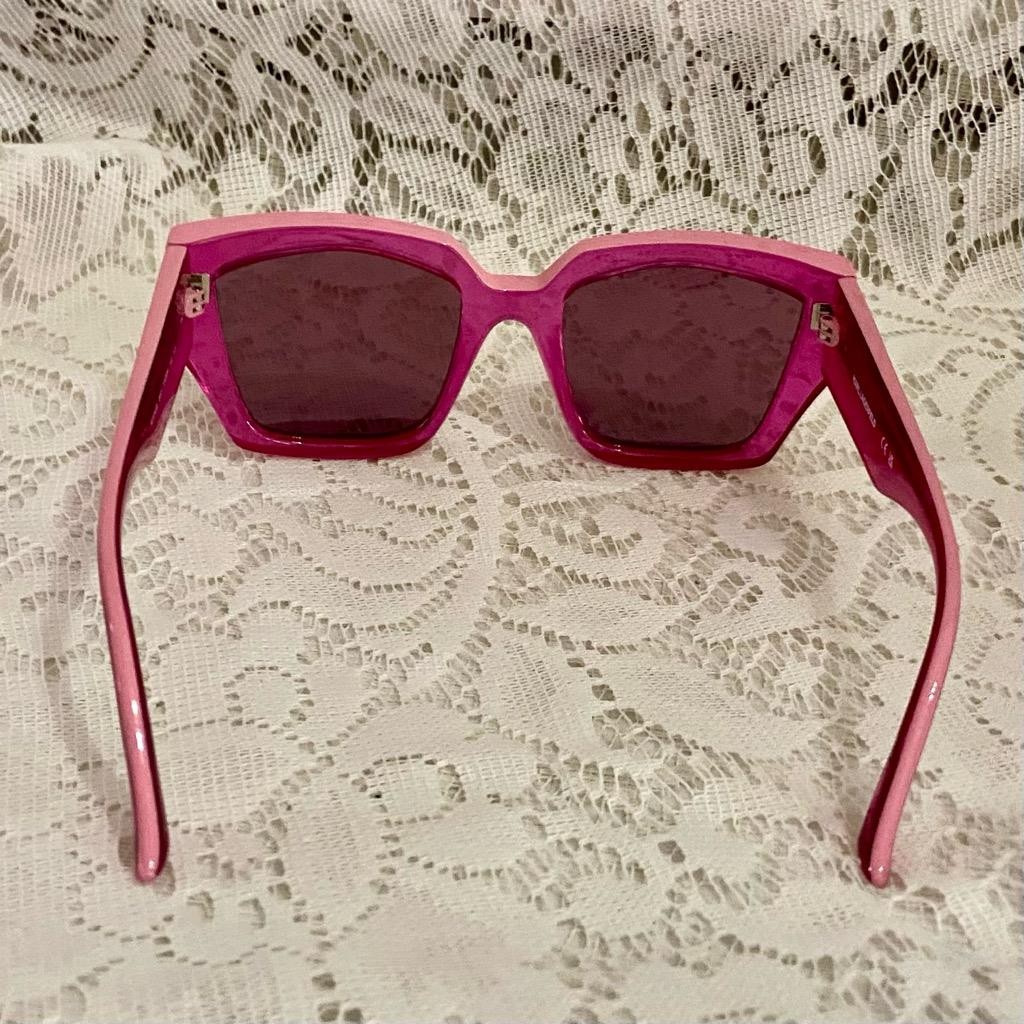 Lagerfeld Pink-Magenta Sunglasses with Soft Case