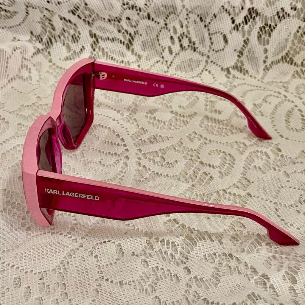 Lagerfeld Pink-Magenta Sunglasses with Soft Case
