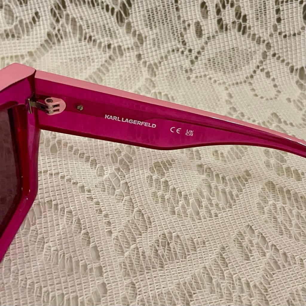 Lagerfeld Pink-Magenta Sunglasses with Soft Case