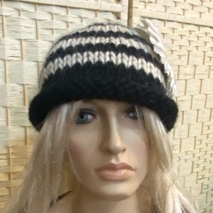 Stunning, White Daisy,Angora Mix Beanie Hat- Cloche