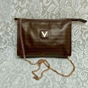 Vintage, Mario Valentino Brown Clutch Crossbody 10in x 7in x 3in
