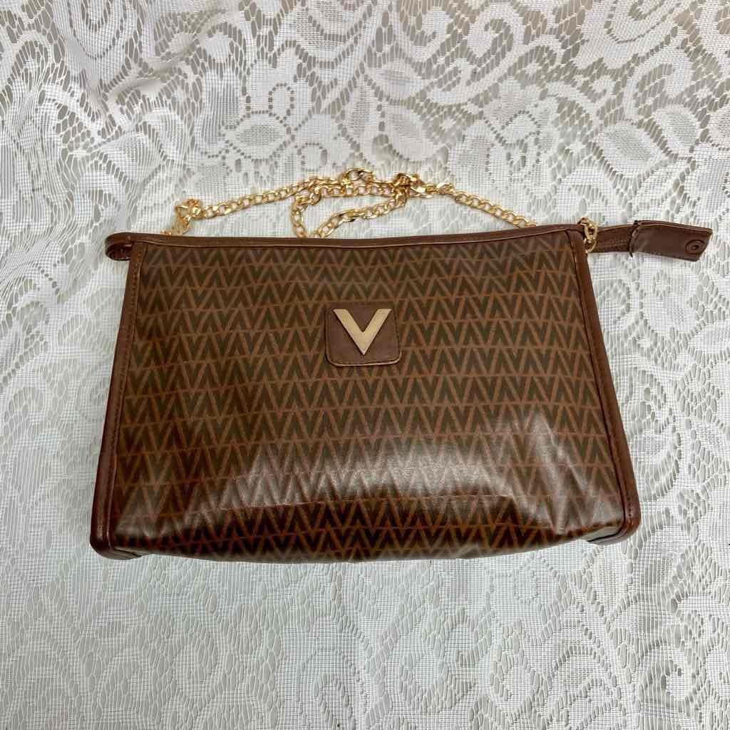 Vintage, Mario Valentino Brown Clutch Crossbody 10in x 7in x 3in