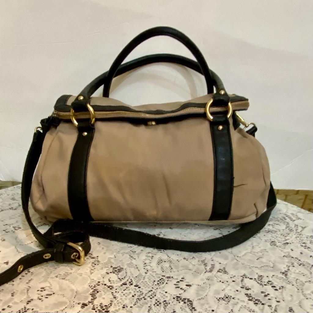 Anne Klein Khaki Canvas Handbag-Crossbody Bag