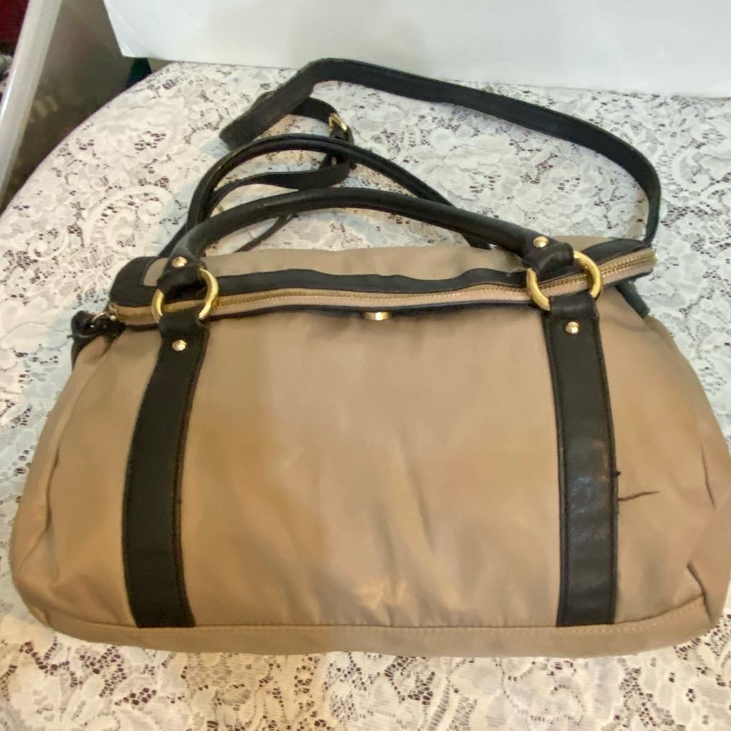 Anne Klein Khaki Canvas Handbag-Crossbody Bag