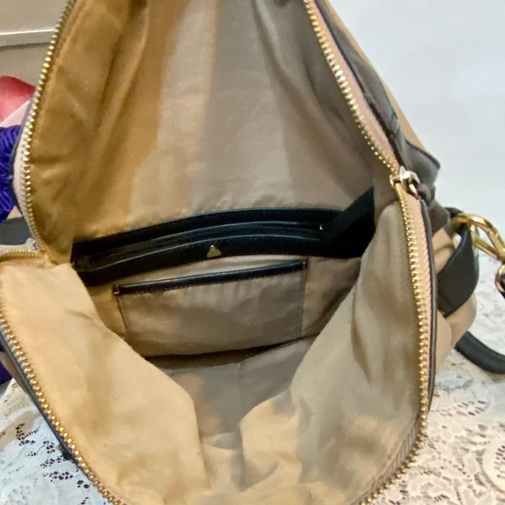Anne Klein Khaki Canvas Handbag-Crossbody Bag