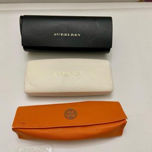 Three (3) Pre-owned Sunglasses Cases- Burberry, Tory Burch and Versace