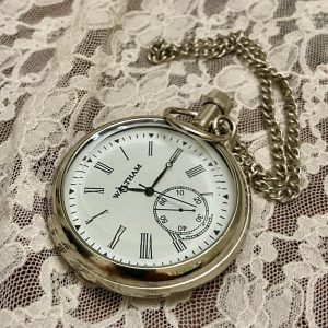 Waltham, Silver Tone, Quartz Pocket Watch